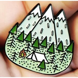 Nature Mountain Enamel Pin Badge Wild Camping Hiking Brooches Outdoors